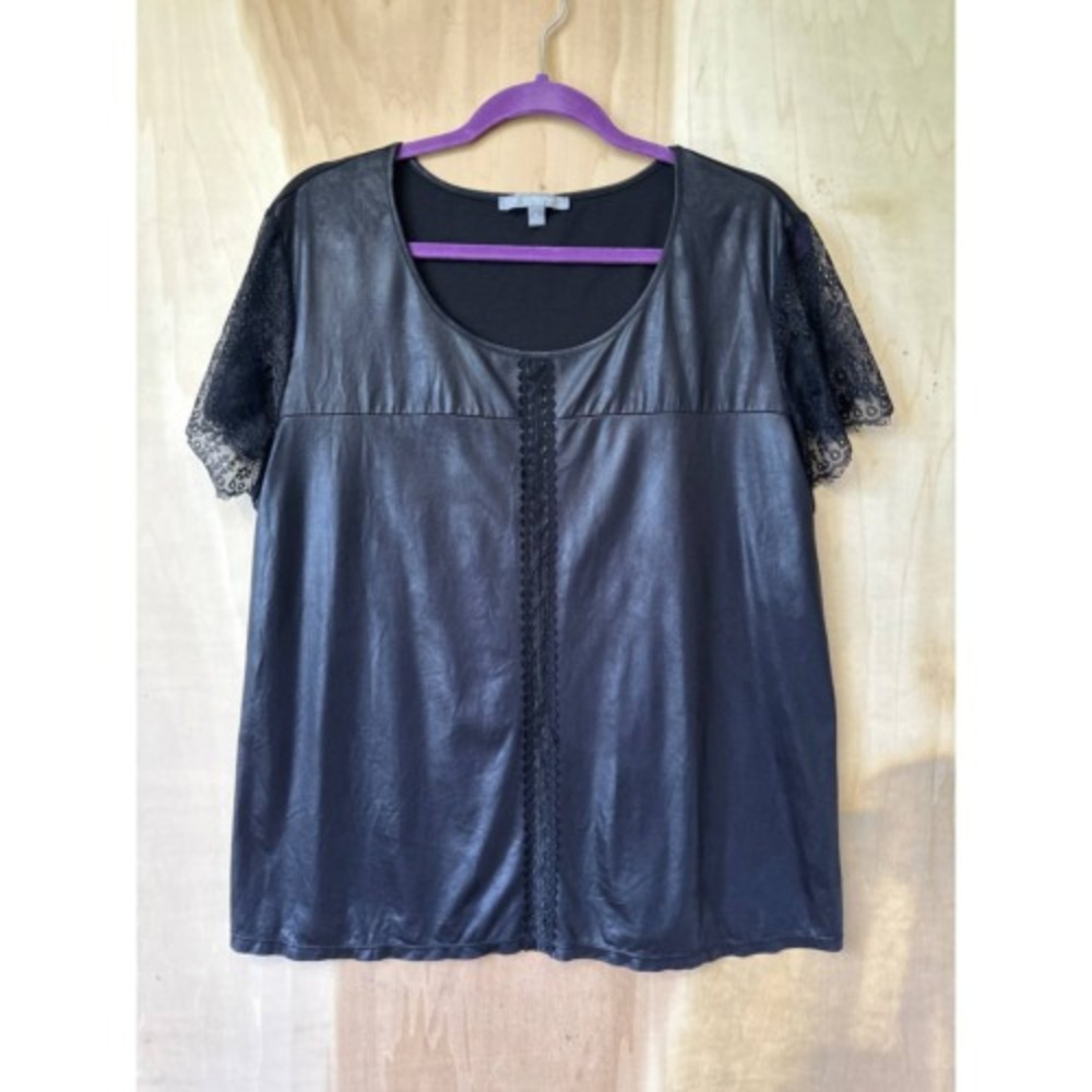 NY Collection Women's Extra Large Black Lace Details‎